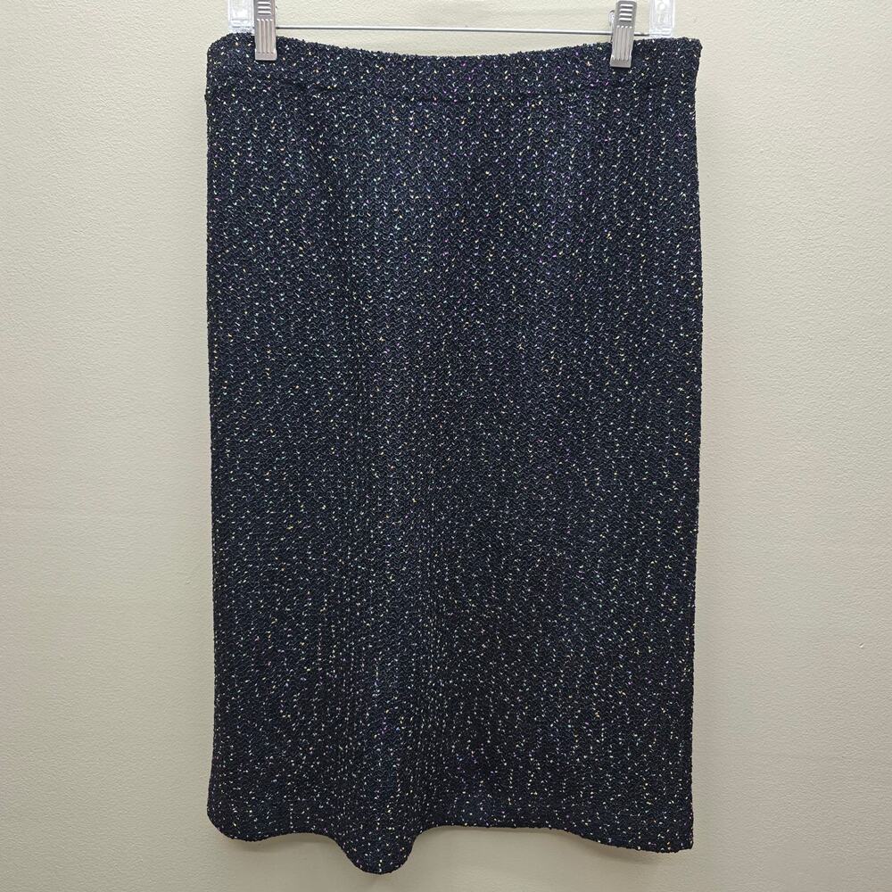 St. John Midi Tweed Pencil Skirt Confetti Size 10 Academia Corporate Multicolor